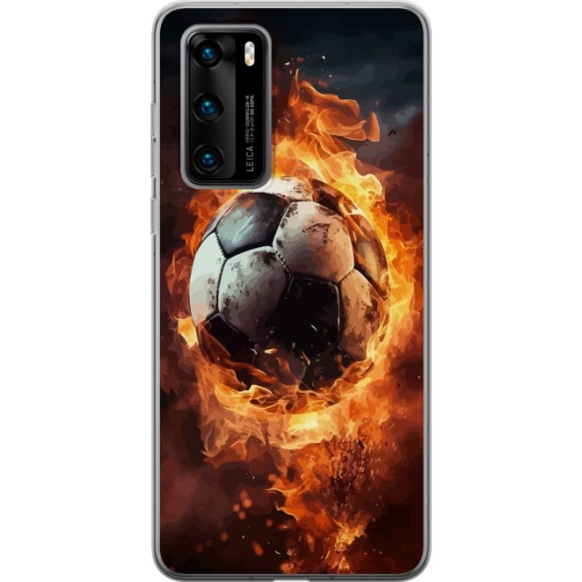 Mobilcover til Huawei P40 med Fodbold motiv