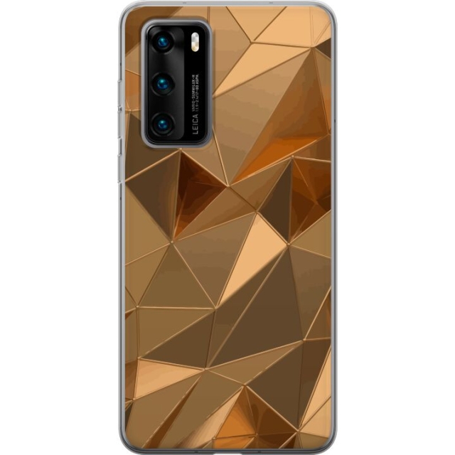Mobilcover til Huawei P40 med 3D Guld motiv
