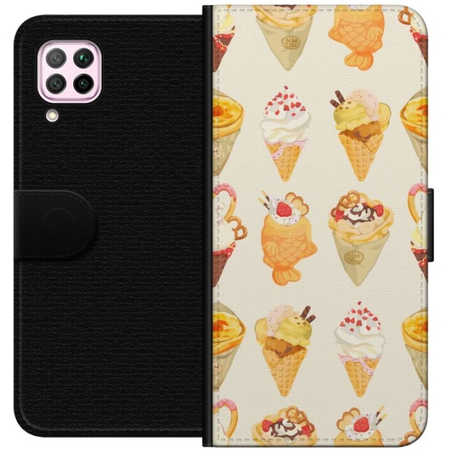 Tegnebogsetui til Huawei P40 lite med Glasagtigt motiv