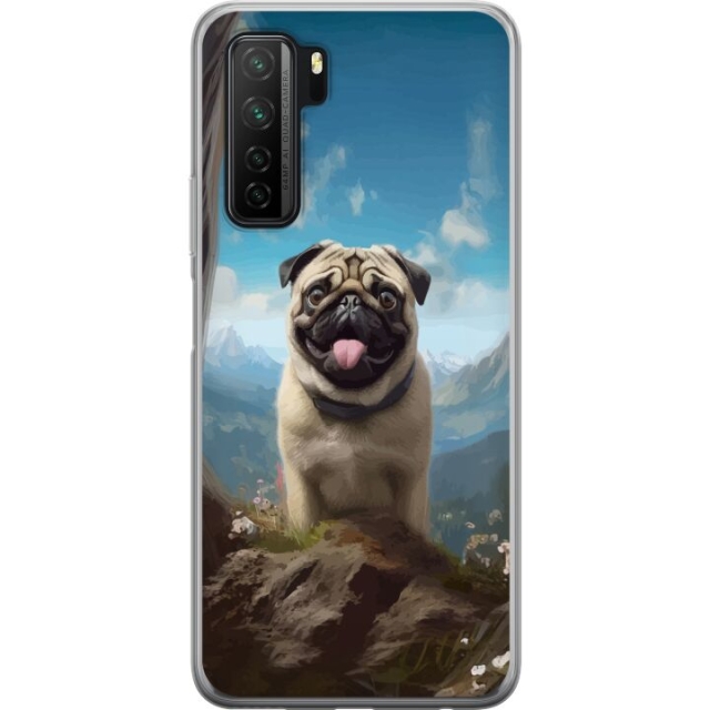 Mobilcover til Huawei  P40 lite 5G med Glad Hund motiv