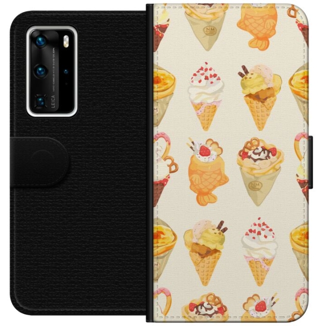 Tegnebogsetui til Huawei P40 Pro med Glasagtigt motiv