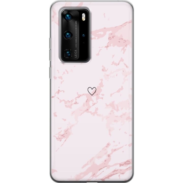 Mobilcover til Huawei P40 Pro med Rosa Hjerte motiv