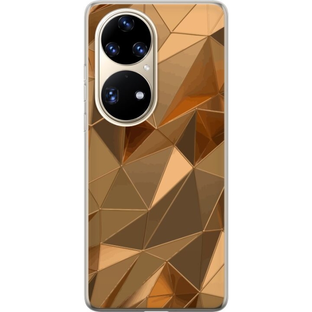 Mobilcover til Huawei P50 Pro med 3D Guld motiv