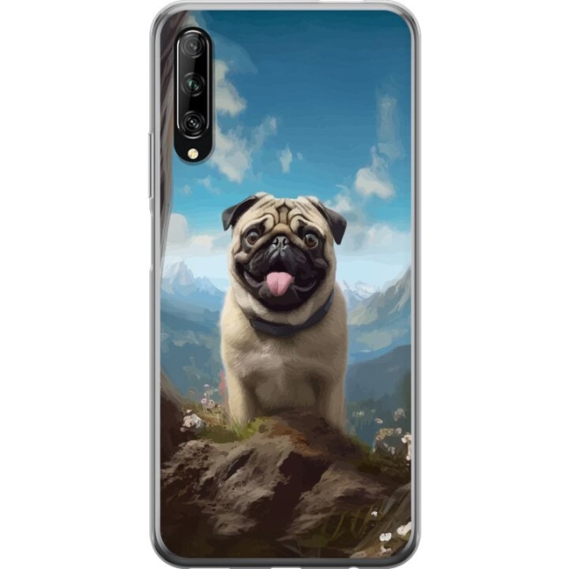 Mobilcover til Huawei P smart Pro 2019 med Glad Hund motiv