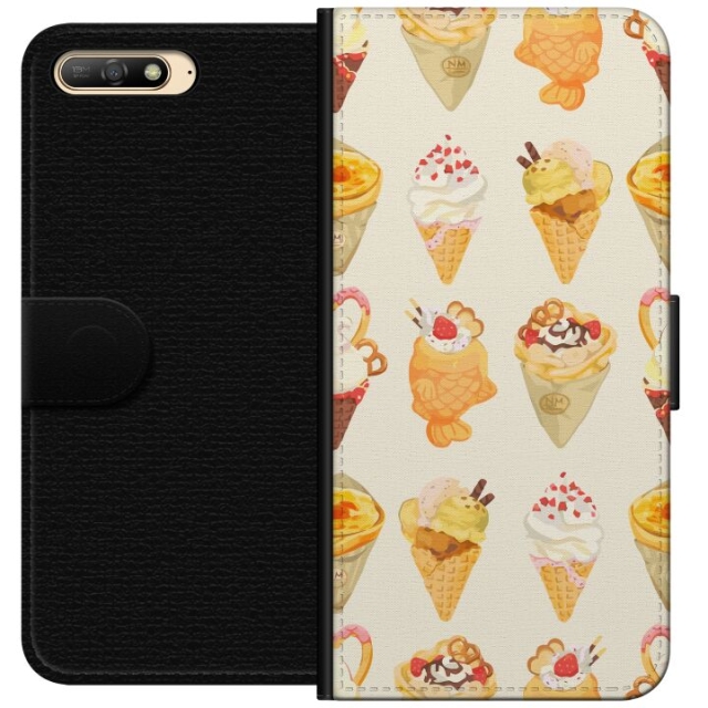 Tegnebogsetui til Huawei Y6 (2018) med Glasagtigt motiv