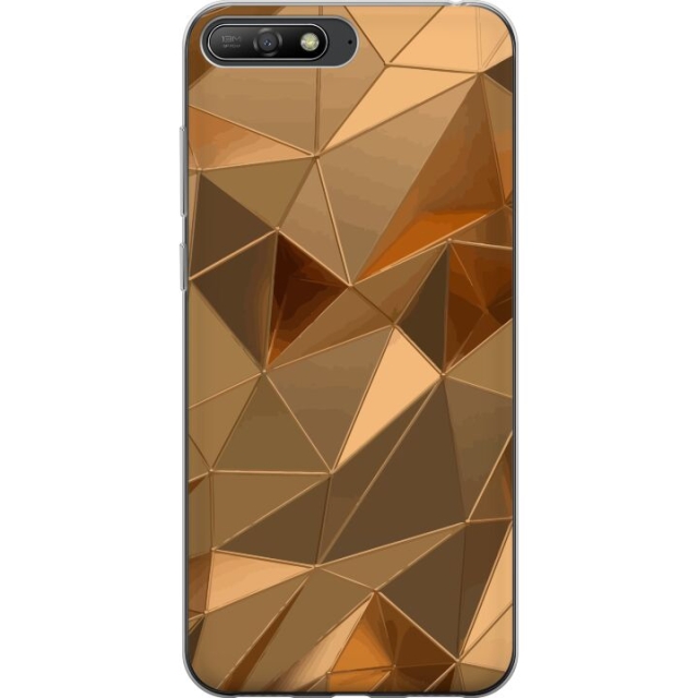 Mobilcover til Huawei Y6 (2018) med 3D Guld motiv