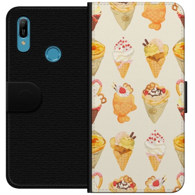 Tegnebogsetui til Huawei Y6 (2019) med Glasagtigt motiv