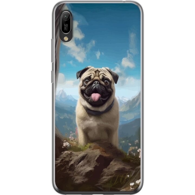 Mobilcover til Huawei Y6 Pro (2019) med Glad Hund motiv