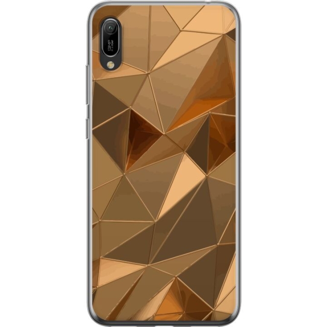 Mobilcover til Huawei Y6 Pro (2019) med 3D Guld motiv