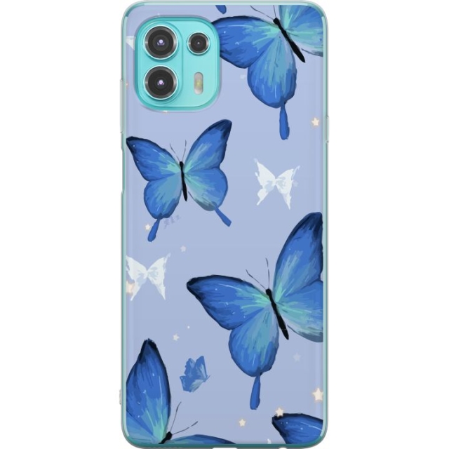 Mobilcover til Motorola Edge 20 Lite med Blå sommerfugle motiv
