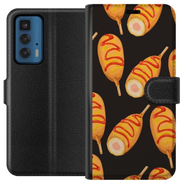 Tegnebogsetui til Motorola Edge 20 Pro med Kyllingedrumstick motiv