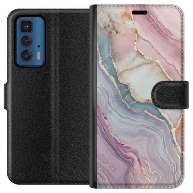 Tegnebogsetui til Motorola Edge 20 Pro med Marmor motiv