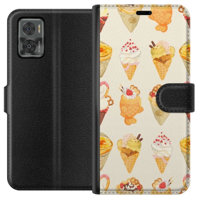 Tegnebogsetui til Motorola Moto E22i med Glasagtigt motiv