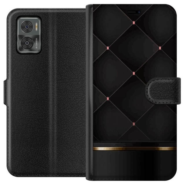 Tegnebogsetui til Motorola Moto E22i med Luksuslinje motiv