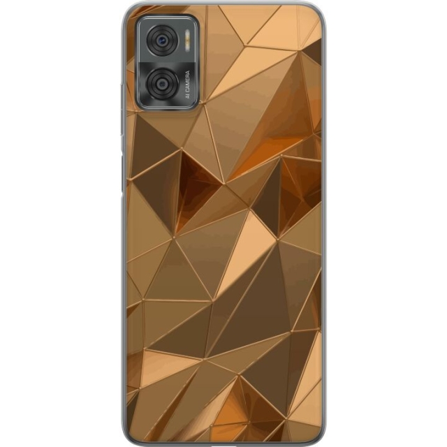 Mobilcover til Motorola Moto E22i med 3D Guld motiv