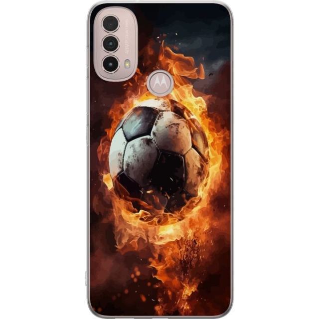 Mobilcover til Motorola Moto E40 med Fodbold motiv