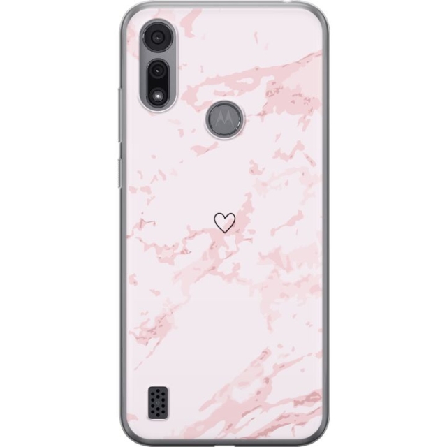 Mobilcover til Motorola Moto E6i med Rosa Hjerte motiv