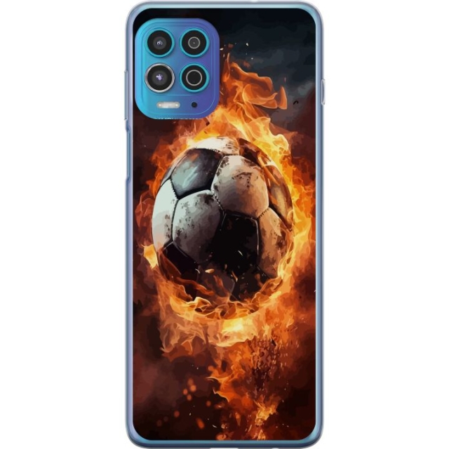 Mobilcover til Motorola Moto G100 med Fodbold motiv