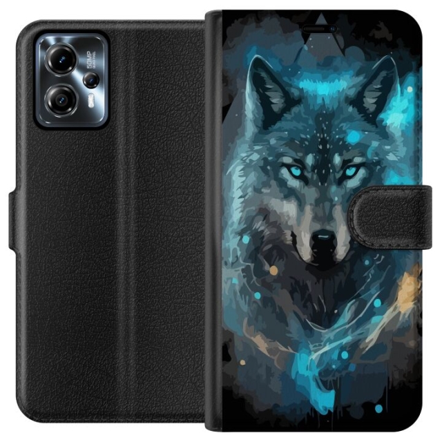 Tegnebogsetui til Motorola Moto G13 med Ulve motiv