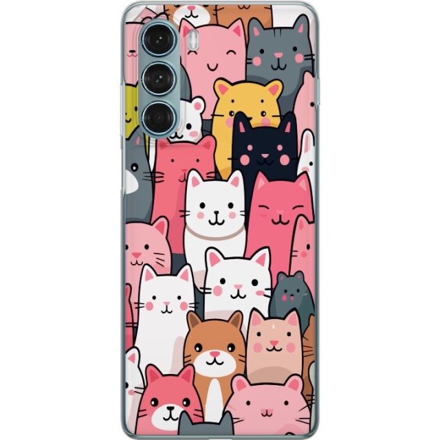 Mobilcover til Motorola Moto G200 5G med Katte mønster motiv