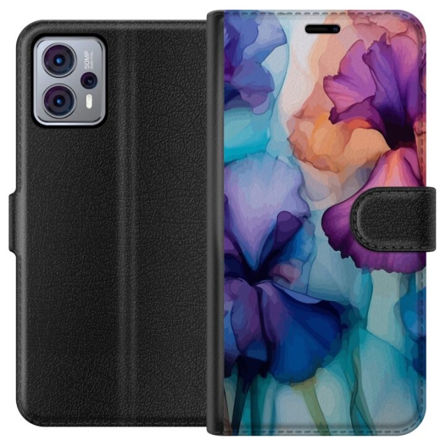 Tegnebogsetui til Motorola Moto G23 med Magiske blomster motiv