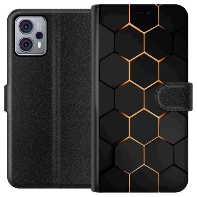 Tegnebogsetui til Motorola Moto G23 med Luksuriøst Mønster motiv