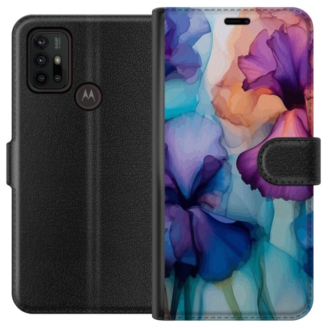 Tegnebogsetui til Motorola Moto G30 med Magiske blomster motiv