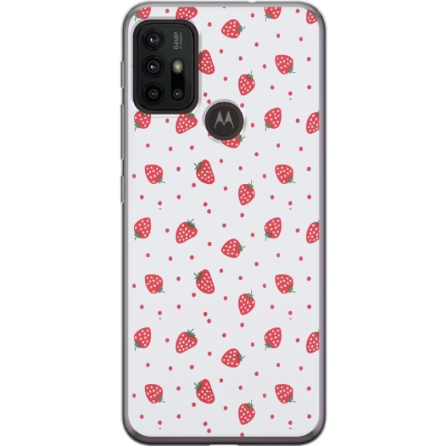 Mobilcover til Motorola Moto G30 med Jordbær motiv