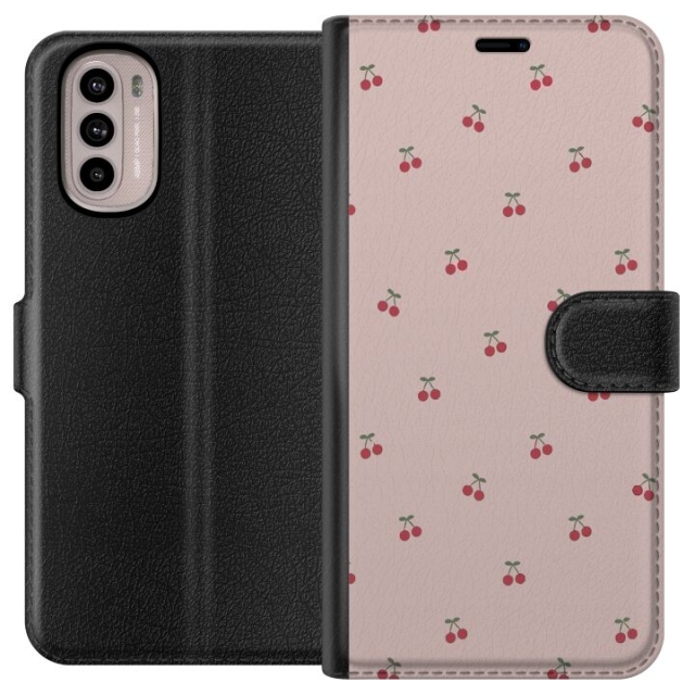 Tegnebogsetui til Motorola Moto G41 med Kirsebær motiv