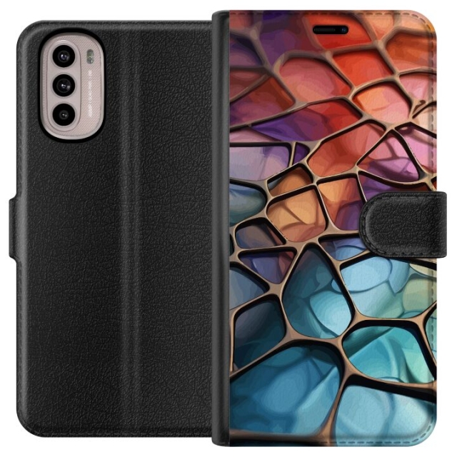 Tegnebogsetui til Motorola Moto G41 med Metallict mønster motiv