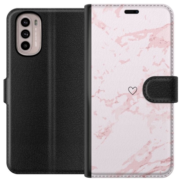 Tegnebogsetui til Motorola Moto G41 med Rosa Hjerte motiv