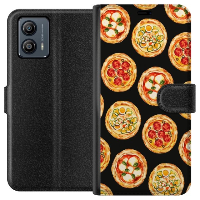 Tegnebogsetui til Motorola Moto G53 med Pizza motiv