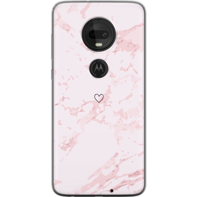 Mobilcover til Motorola Moto G7  med Rosa Hjerte motiv