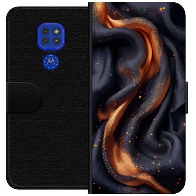 Tegnebogsetui til Motorola Moto G9 Play med Brandigt silke motiv