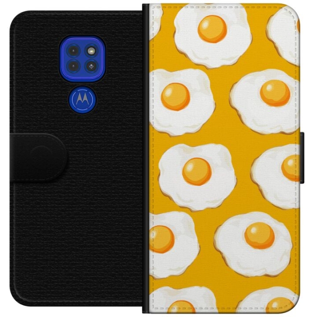 Tegnebogsetui til Motorola Moto G9 Play med Stegt æg motiv