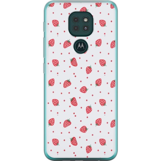 Mobilcover til Motorola Moto G9 Play med Jordbær motiv