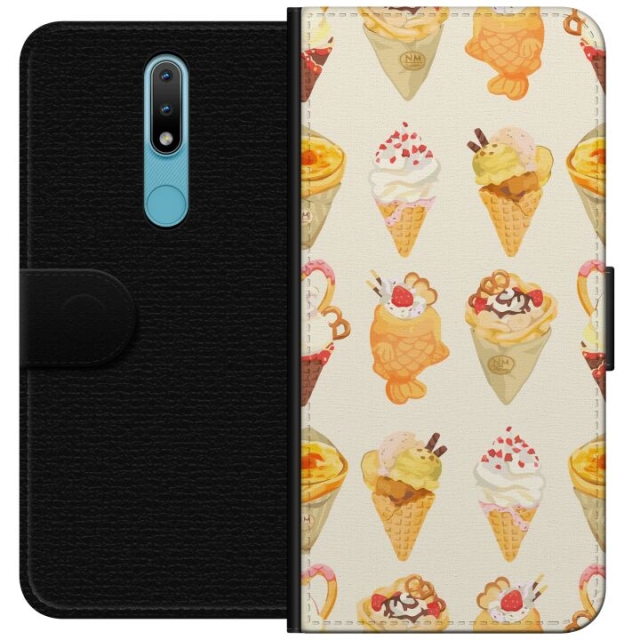 Tegnebogsetui til Nokia 2.4 med Glasagtigt motiv