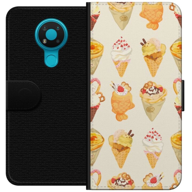 Tegnebogsetui til Nokia 3.4 med Glasagtigt motiv