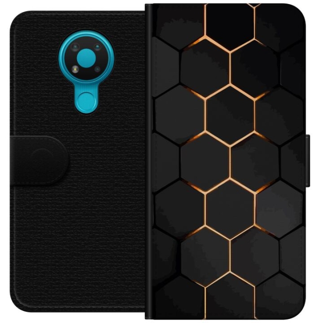 Tegnebogsetui til Nokia 3.4 med Luksuriøst Mønster motiv