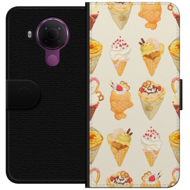 Tegnebogsetui til Nokia 5.4 med Glasagtigt motiv