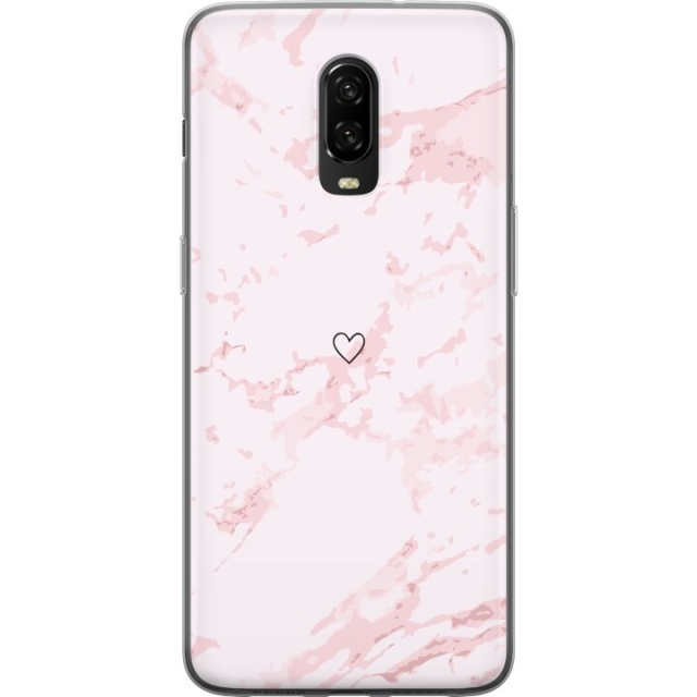 Mobilcover til OnePlus 6T med Rosa Hjerte motiv