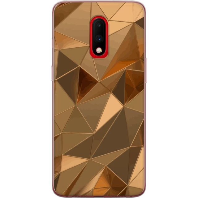 Mobilcover til OnePlus 7 med 3D Guld motiv