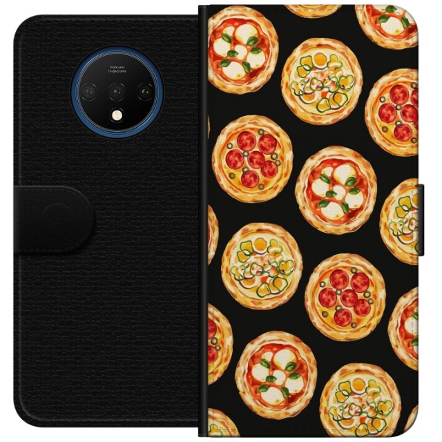 Tegnebogsetui til OnePlus 7T med Pizza motiv