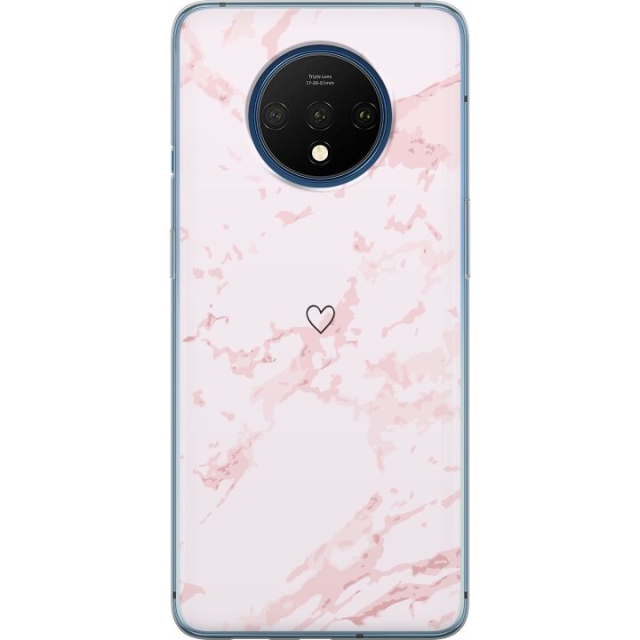 Mobilcover til OnePlus 7T med Rosa Hjerte motiv