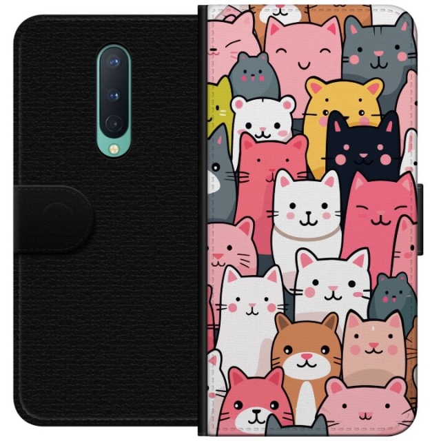 Tegnebogsetui til OnePlus 8 med Katte mønster motiv