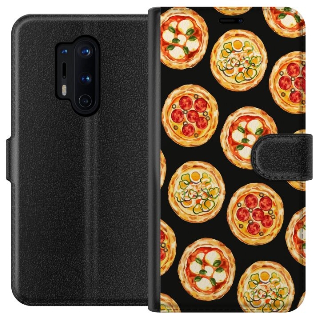Tegnebogsetui til OnePlus 8 Pro med Pizza motiv