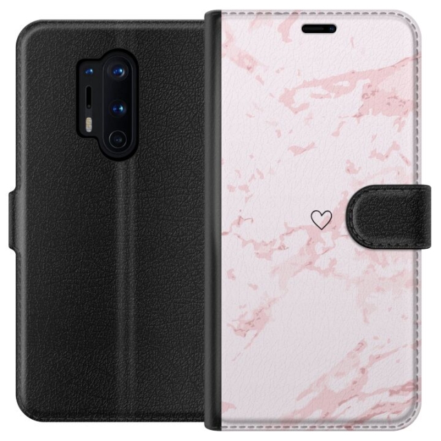 Tegnebogsetui til OnePlus 8 Pro med Rosa Hjerte motiv