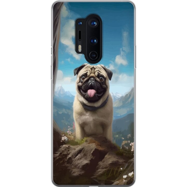Mobilcover til OnePlus 8 Pro med Glad Hund motiv