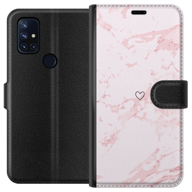Tegnebogsetui til OnePlus Nord N10 5G med Rosa Hjerte motiv