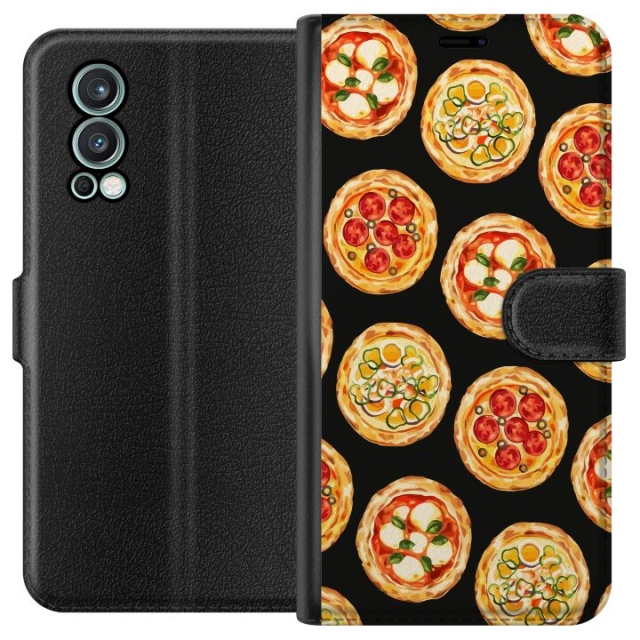 Tegnebogsetui til OnePlus Nord 2 5G med Pizza motiv